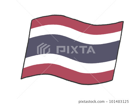Illustration of the flag of the Kingdom of Thailand like handwritten by a child 101483125