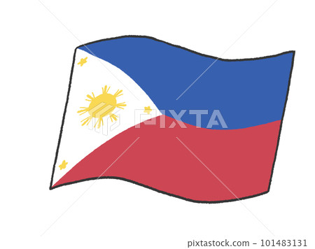 Illustration of the flag of the Republic of the Philippines like handwritten by a child Illustration of the flag of the Republic of the Philippines like handwritten by a child 101483131