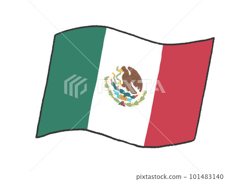 Illustration of the Mexican flag that looks like it was handwritten by a child Illustration of the Mexican flag that looks like it was handwritten by a child 101483140