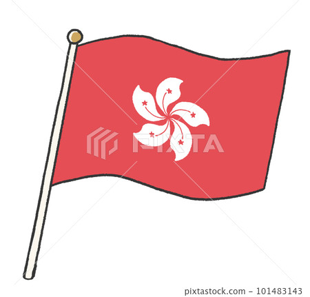 香港國旗的插圖,看起來像是孩子手寫的 香港國旗的插圖,看起來像是孩子手寫的 101483143