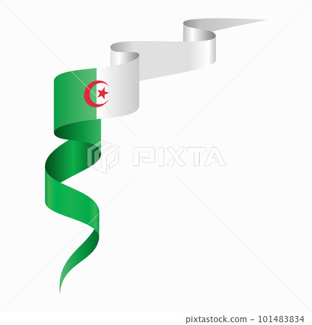 Algerian flag wavy abstract background. Vector illustration. Algerian flag wavy abstract background. Vector illustration. 101483834