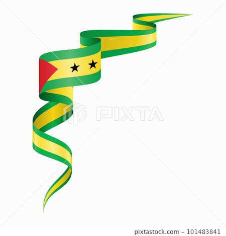 Sao Tome and Principe flag wavy abstract background. Vector illustration. 101483841