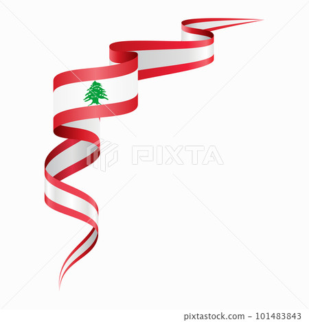 Lebanese flag wavy abstract background. Vector illustration. Lebanese flag wavy abstract background. Vector illustration. 101483843