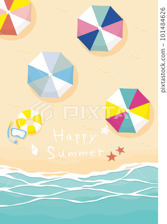 Beach Colorful Umbrellas Background Illustration 101484626