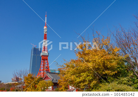 【東京都市風光】芝公園和東京鐵塔的秋色 101485142