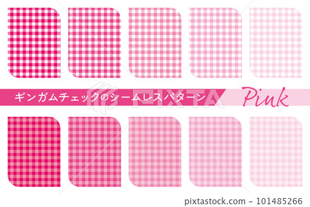 Gingham check seamless pattern set pink Gingham check seamless pattern set pink 101485266