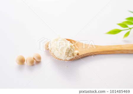powdered tofu on a wooden spoon 101485469