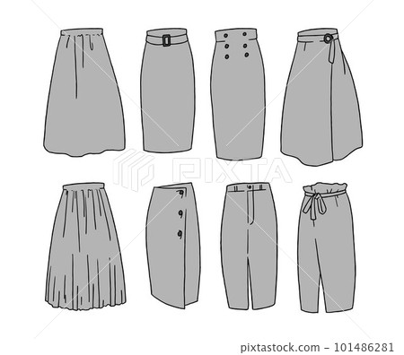 灰色裙子插畫集 101486281