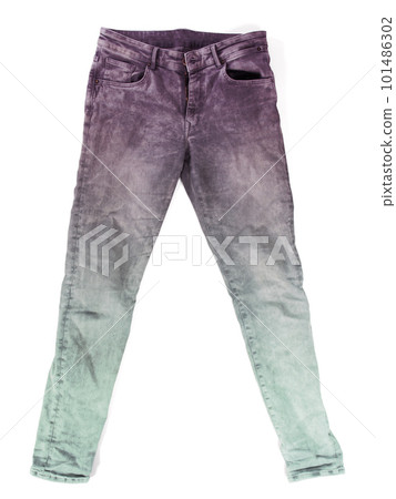 Worn jeans isolated on white Worn jeans isolated on white 101486302