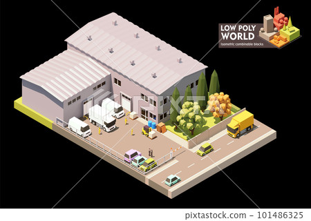 Vector isometric warehouse building Vector isometric warehouse building 101486325