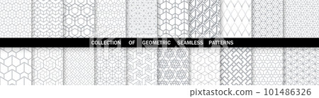 Geometric set of seamless gray and white patterns. Simpless vector graphics. Geometric set of seamless gray and white patterns. Simpless vector graphics. 101486326