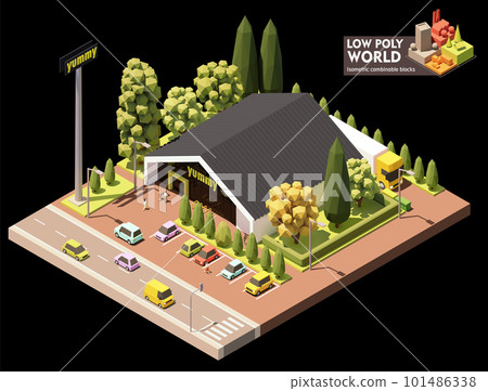 Vector isometric supermarket building 101486338