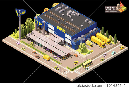 Vector isometric hypermarket building Vector isometric hypermarket building 101486341