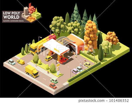 Vector isometric gas station 101486352
