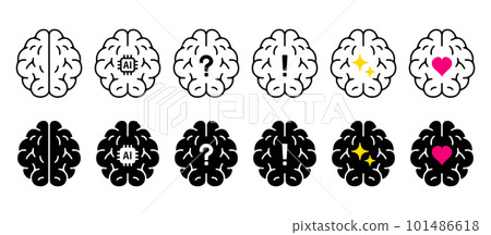 Artificial intelligence and human brain, genius inspiration vector icon illustration material Artificial intelligence and human brain, genius inspiration vector icon illustration material 101486618