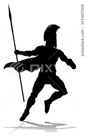 Spartan Silhouette Gladiator Trojan Greek Warrior 101487008
