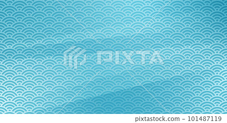 Seigaiha pattern blue background illustration 101487119