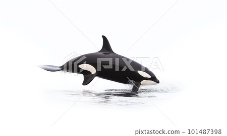 在白色背景上的虎鯨 在白色背景上的虎鯨 101487398