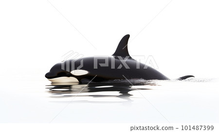 在白色背景上的虎鯨 101487399