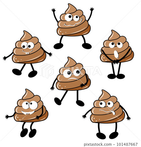 The character is a poop, kawaii. Vector isolated cartoon-style illustration. Poop character concept The character is a poop, kawaii. Vector isolated cartoon-style illustration. Poop character concept 101487667