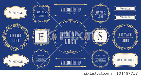 時尚的框架。設計模板。一組華麗的額頭。 101487718