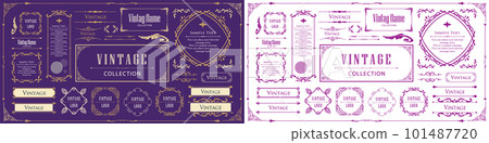 時尚的框架。設計模板。一組華麗的額頭。 101487720