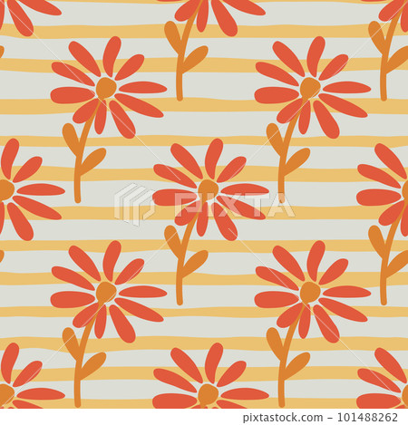 Doodle chamomile seamless pattern. Hand drawn ditsy print. Abstract floral ornament. Simple botanical backdrop. Doodle chamomile seamless pattern. Hand drawn ditsy print. Abstract floral ornament. Simple botanical backdrop. 101488262