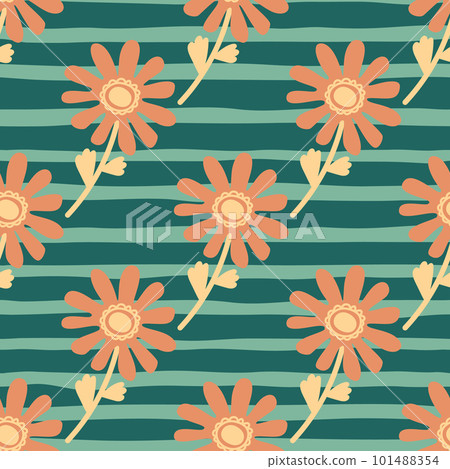 Naive flower seamless pattern. Cute floral endless background. 101488354