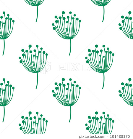 Simple dandelion silhouette seamless pattern. Blowball botanical background. Abstract floral wallpaper. Simple dandelion silhouette seamless pattern. Blowball botanical background. Abstract floral wallpaper. 101488370