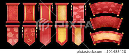 3D Chinese scroll set 101488428