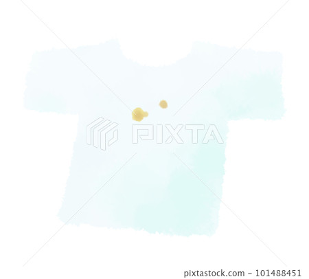 Hand-drawn illustration of a t-shirt with smeared watercolor stains Hand-drawn illustration of a t-shirt with smeared watercolor stains 101488451