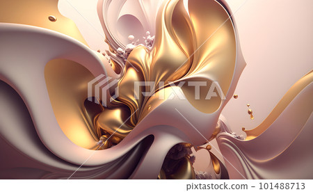 Metallic golden swirls morphing abstract fluid art Metallic golden swirls morphing abstract fluid art 101488713