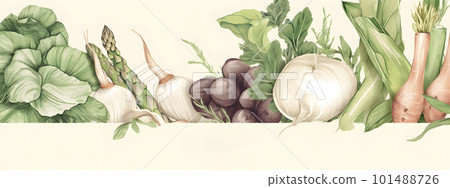 Spring greens and vegetables banner copy space Spring greens and vegetables banner copy space 101488726