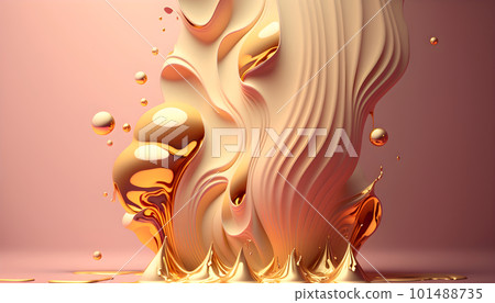 Metallic golden swirls morphing abstract fluid art Metallic golden swirls morphing abstract fluid art 101488735