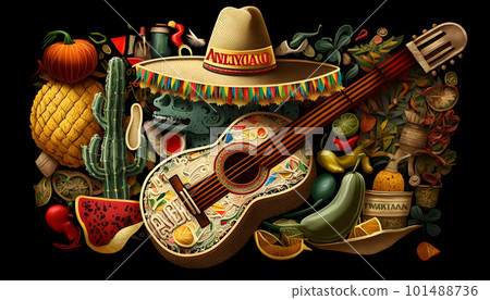 Mexican holiday Cinco de Mayo pattern background 101488736