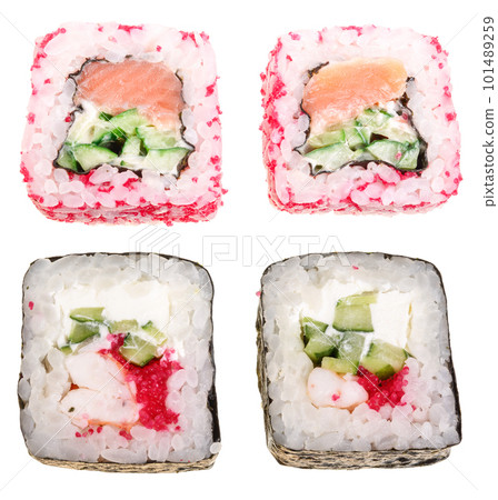sushi roll isolated on white background without a shadow sushi roll isolated on white background without a shadow 101489259
