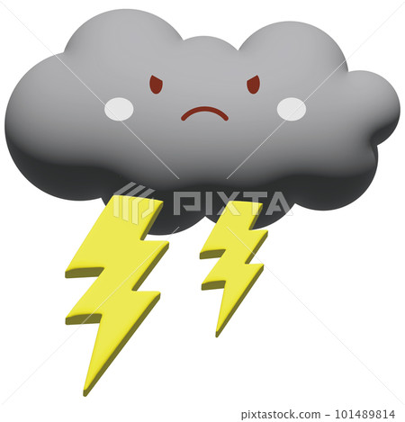 可愛的雷雲插畫 101489814