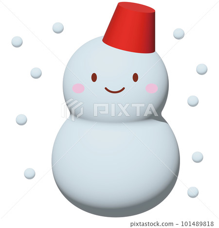 一個可愛的雪人的插圖 101489818