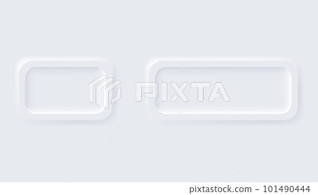 Neumorphic buttons. Simple trendy design elements UI components isolated on light background. Control element for website, mobile app menu and navigation with rounded edges 101490444