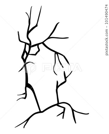 Ground cracks, breaks on land surface from earthquake isolated on white background. Vector realistic fissure, crevices from disaster or drought, black fractures top view Ground cracks, breaks on land surface from earthquake isolated on white background. Vector realistic fissure, crevices from disaster or drought, black fractures top view 101490474