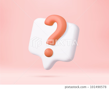 3d Speech bubble with question mark. 3d Speech bubble with question mark. 101490578
