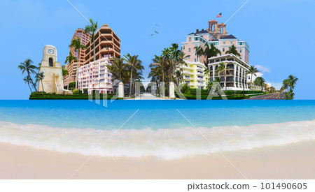 Palm Beach, Florida, USA clock tower on Worth Ave. Palm Beach, Florida, USA clock tower on Worth Ave. 101490605