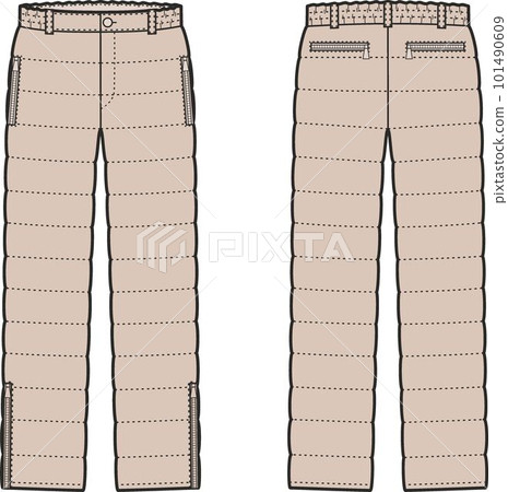 Womens down pants. Front and back. 101490609