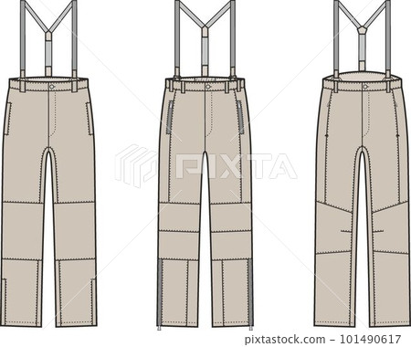 Mens work suspender pants. Fashion CAD. Mens work suspender pants. Fashion CAD. 101490617