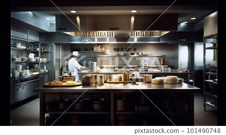 High class restaurant kitchen. Generative AI High class restaurant kitchen. Generative AI 101490748