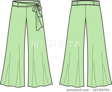Womens wide leg pants. Fashion CAD. Womens wide leg pants. Fashion CAD. 101490764