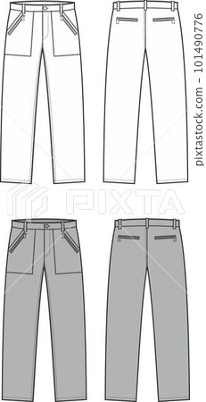 Mens casual pants. Fashion CAD.  101490776