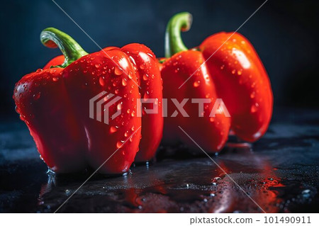 Fresh Red Bell Peppers. Generative AI 101490911