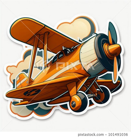 Sticker rc airplane isolated. Generative AI Sticker rc airplane isolated. Generative AI 101491036