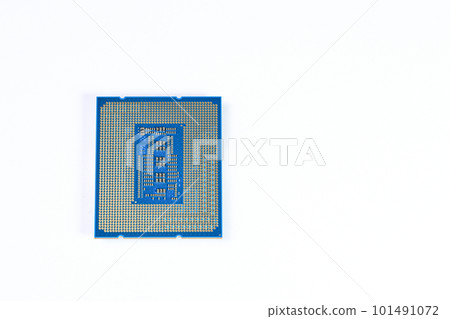 CPU : Central Processing Unit, Computer processor all bottom side, socket contact isolated on white background. CPU : Central Processing Unit, Computer processor all bottom side, socket contact isolated on white background. 101491072